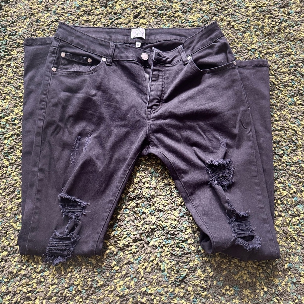 Men's Ripped Black Skinny Jeans